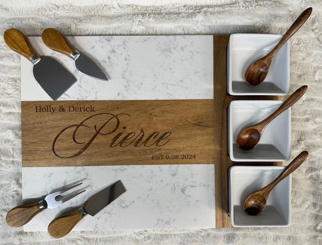 Marble & Wood Charcuterie Board