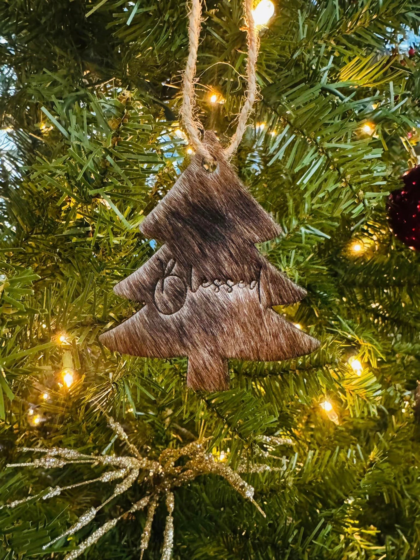 Cowhide Tree Ornament