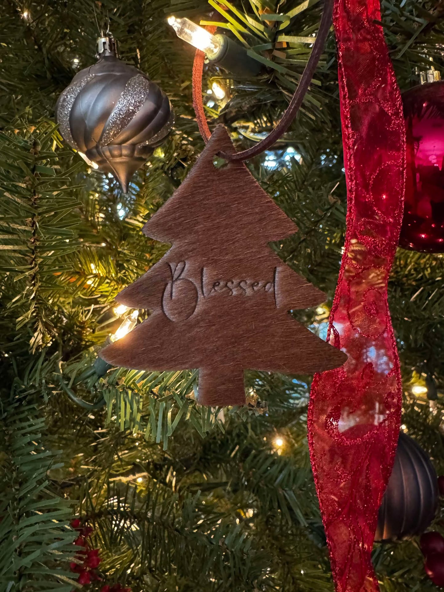 Cowhide Tree Ornament